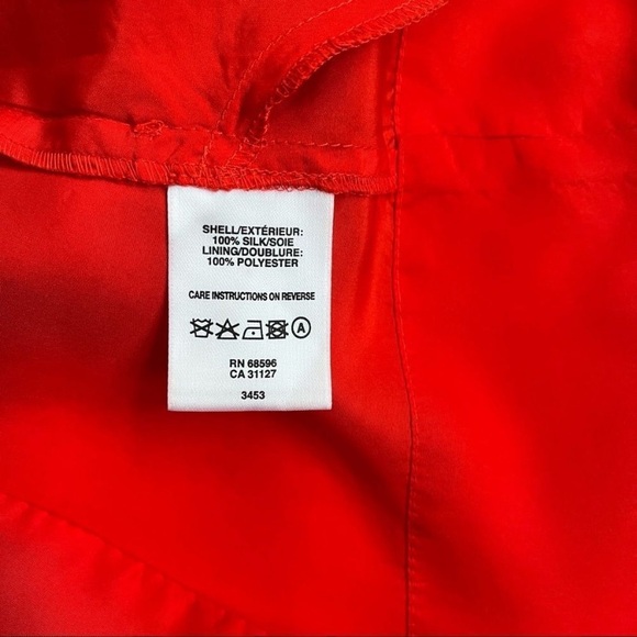 DKNYC 100% Silk Women’s Orange Tunic Top Blouse - Picture 3 of 3